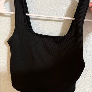 Wild Fable Black Ribbed Crop Top